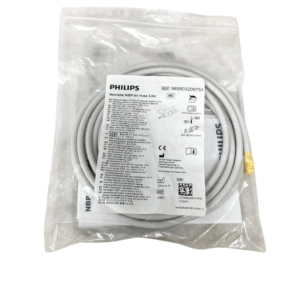 PHILIPS REF 989803209751, Neonatal NIBP Air Hose 3.0m