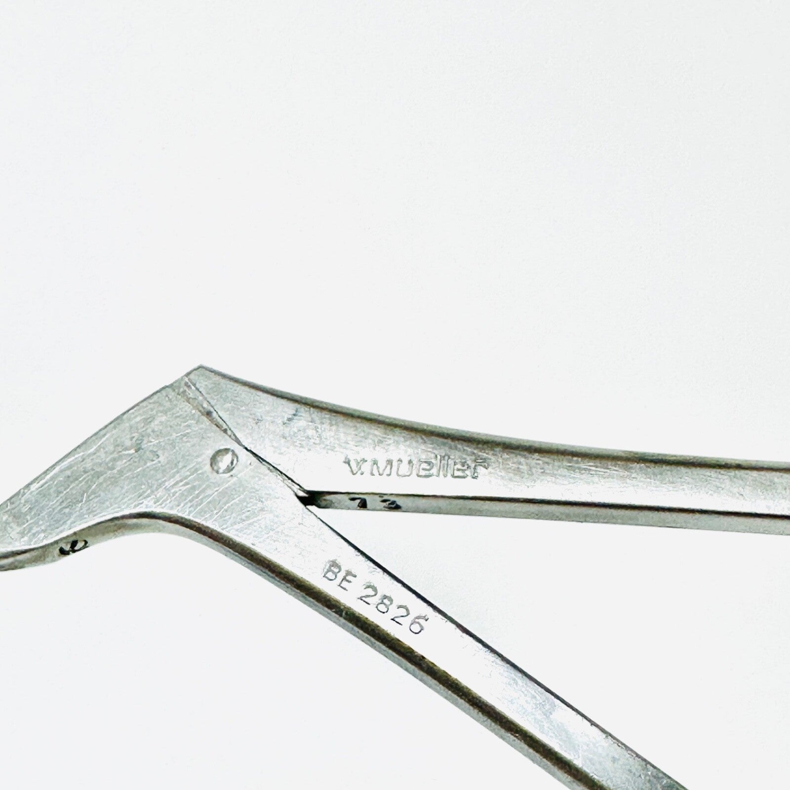 V. Mueller BE2826 Microlaryngeal Grasping Forceps Angled Left JACKO CUP 9-1/2 In