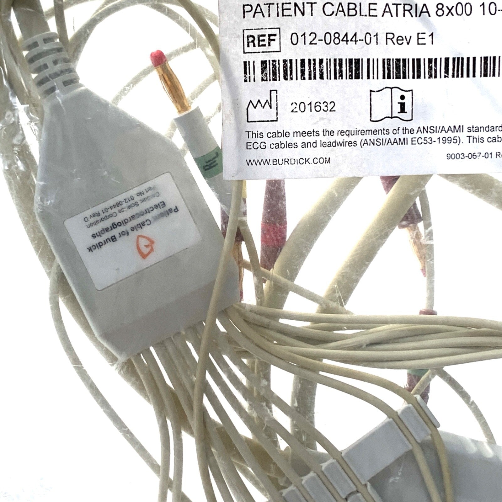 Mortara REF 012-0844-01, Burdick Patient Cable Atria 8x100 10 Lead