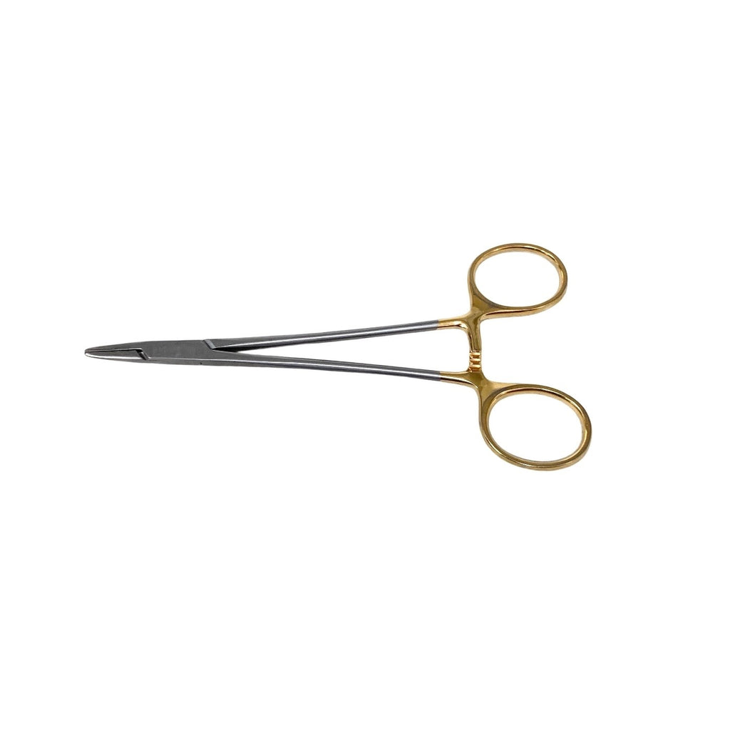 Aesculap Ref BM013R, Mayo Hegar Needle Holder 6" Tungsten Carbide TC Gold Handle