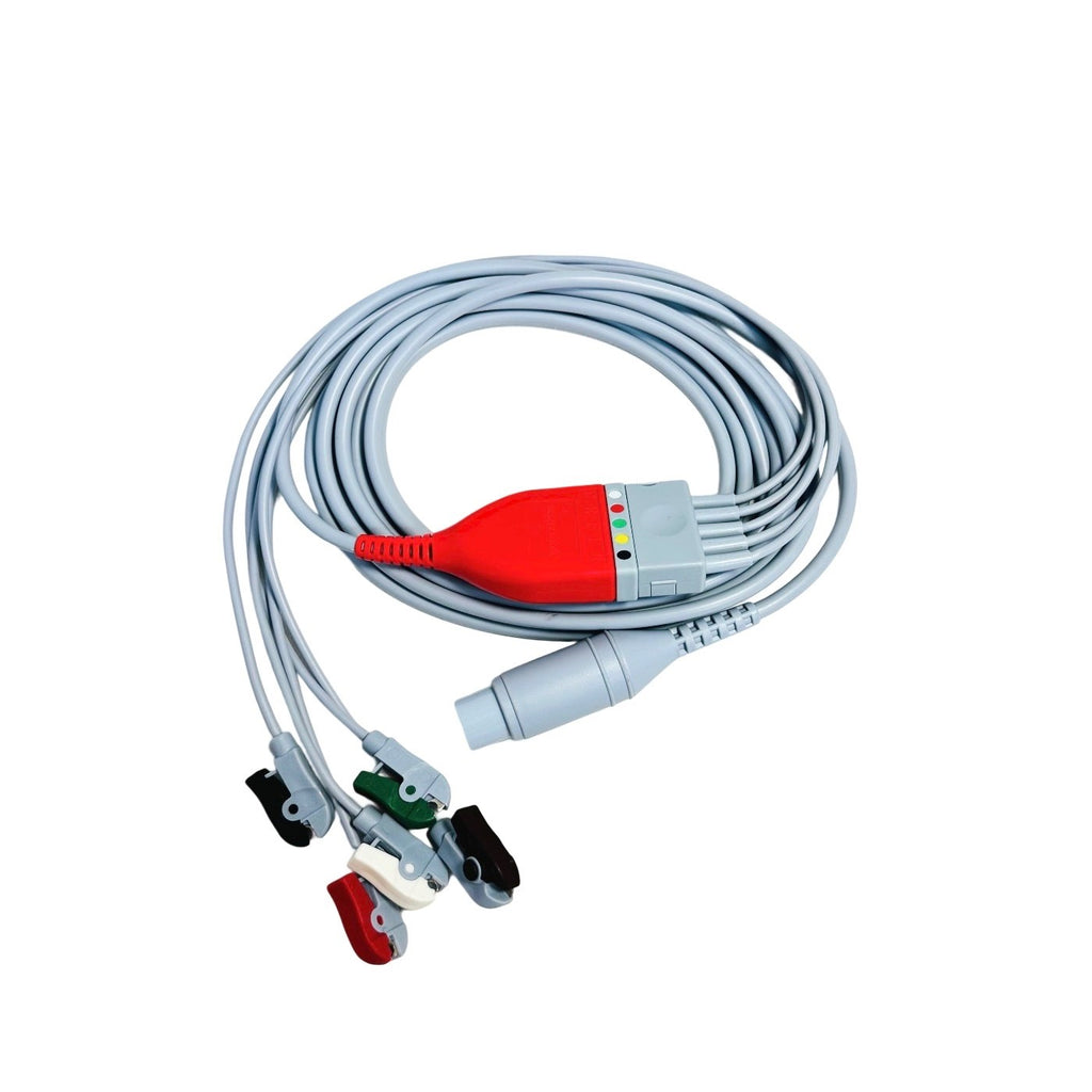 MINDRAY 0012-00-1255-05 Straight 3/5 Lead Ecg Cable - 10 Ft