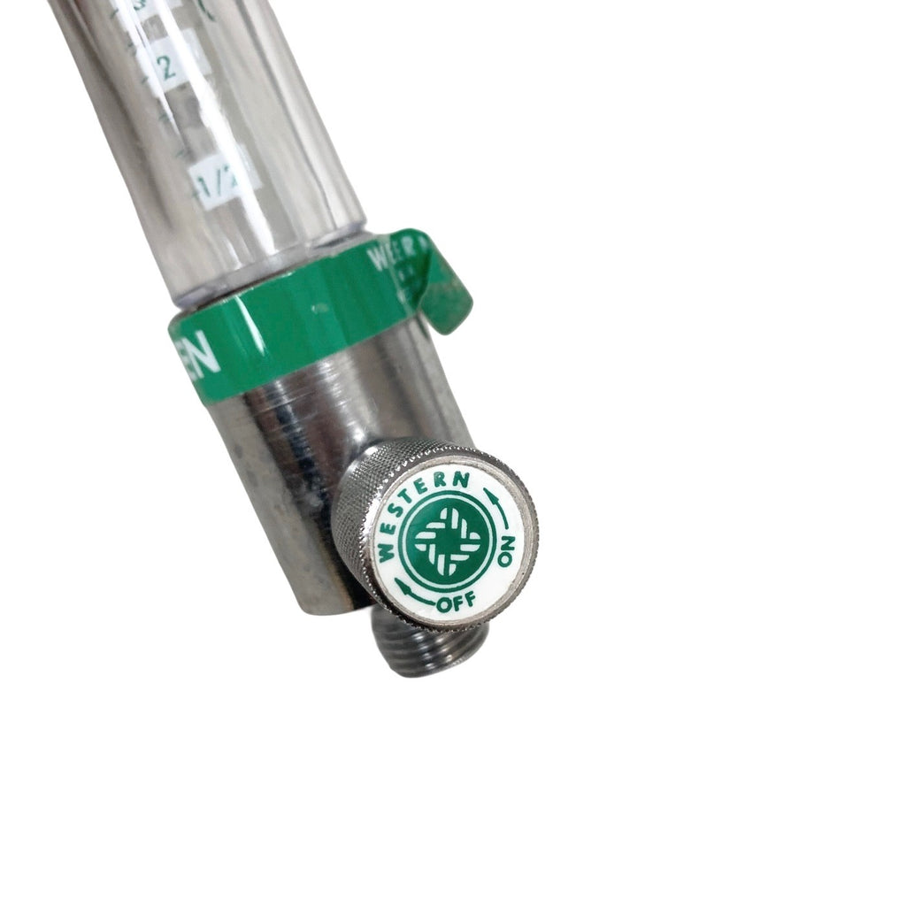 Western Medica 0-15 LPM Oxygen Flowmeter 1/8" NPT Medical Gas Flow Meter O2 Unit