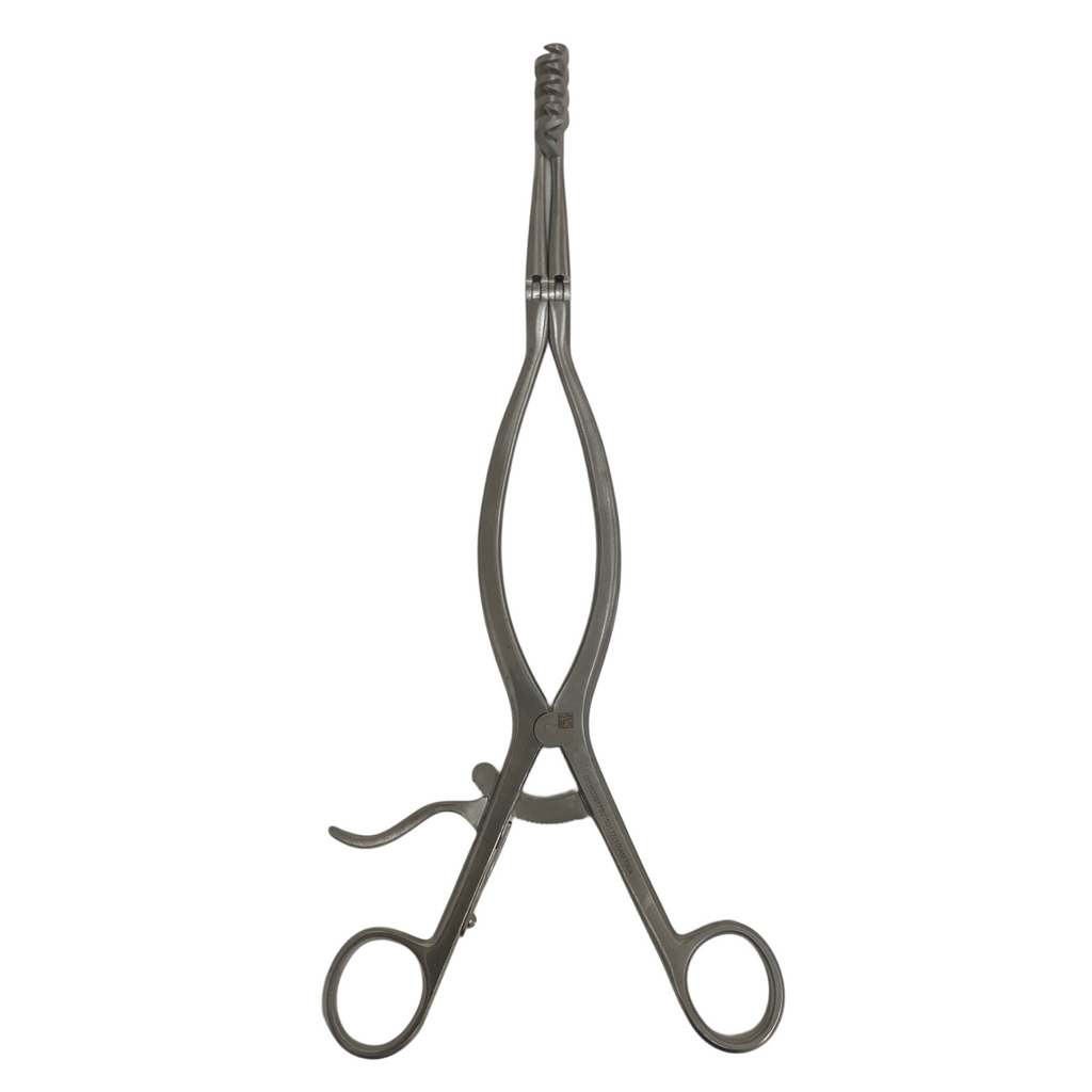 Jarit 205-210 Beckman Thyroid Retractor 12-3/8" Hinged 4x4 Sharp Prongs