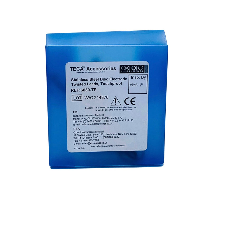 OXFORD TECA REF 6030-TP Stainless Steel Disc Electrode Twisted Leads, Touchproof