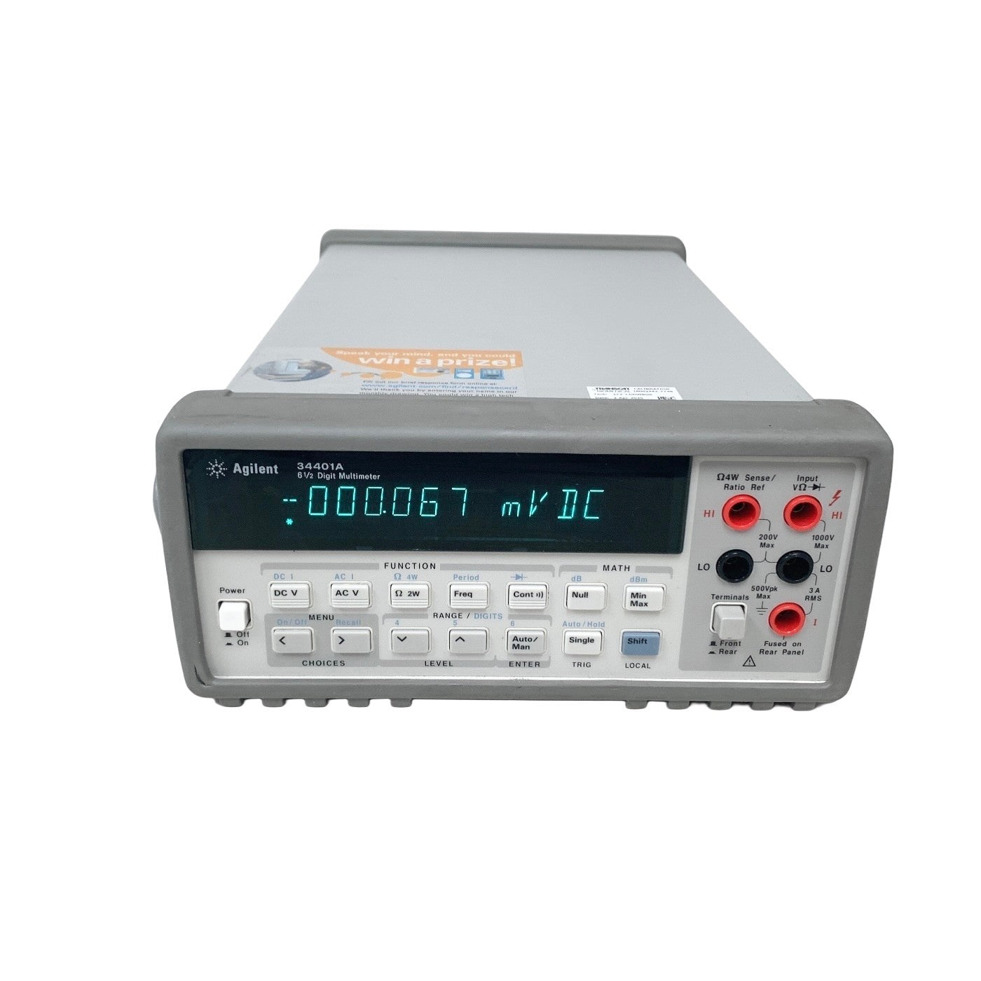 AGILENT REF 34401A, 61/2 Digital Multimeter, 6.5 digit