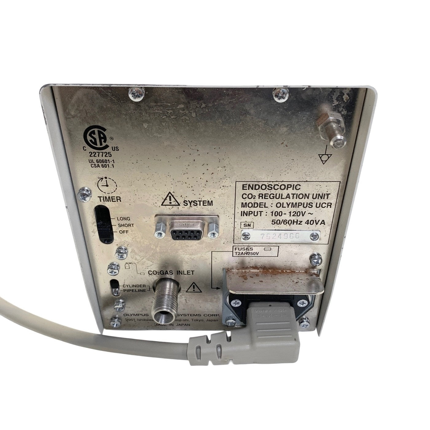 Olympus REF UCR, ENDOSCOPIC CO2 REGULATION UNIT