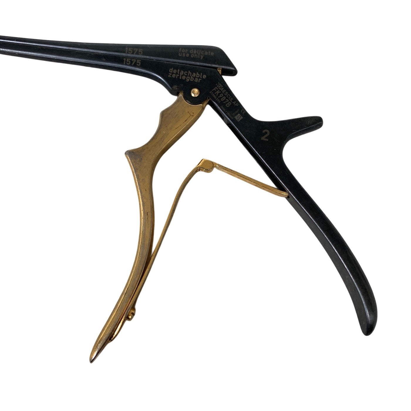 Aesculap FK907B 2mm Kerrison Bone Punch 130 Up Noir Thin Footplate 180mm Rongeur