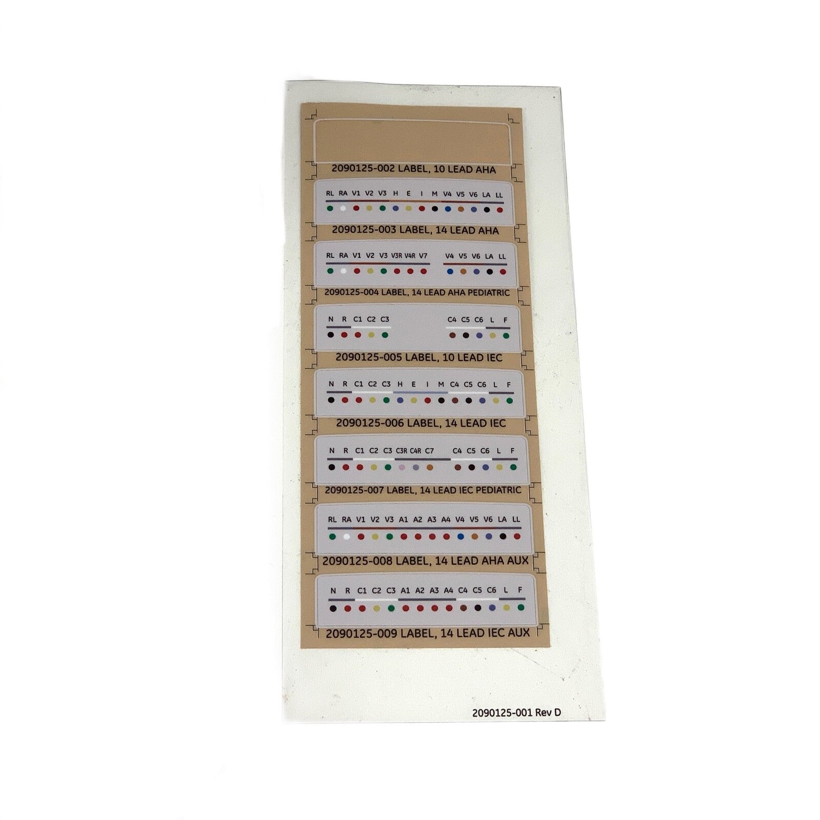 GE REF 2090125-001, Lead Wire Indication Label