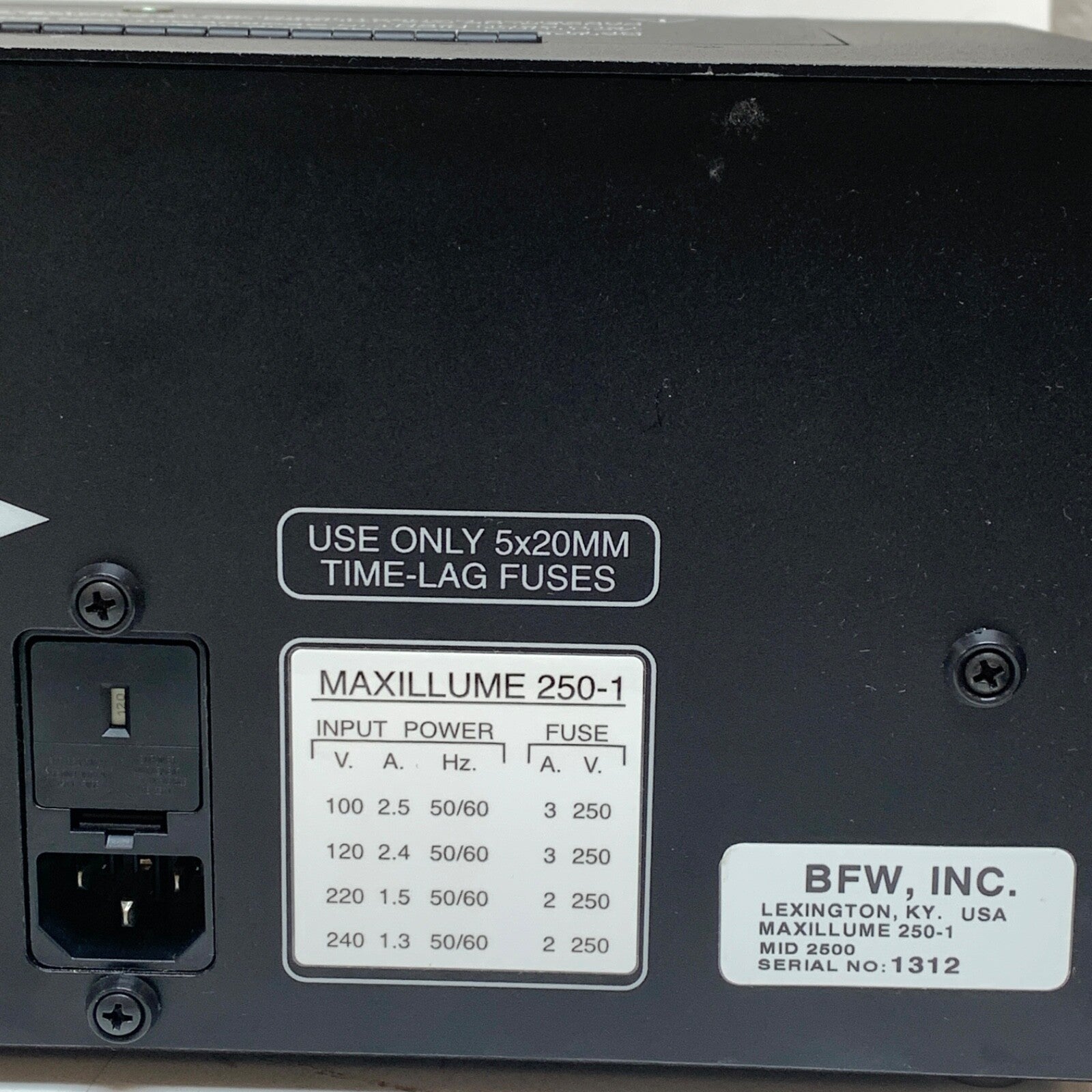 BFW REF Maxillume 250-1, Fiber Optic Light Source