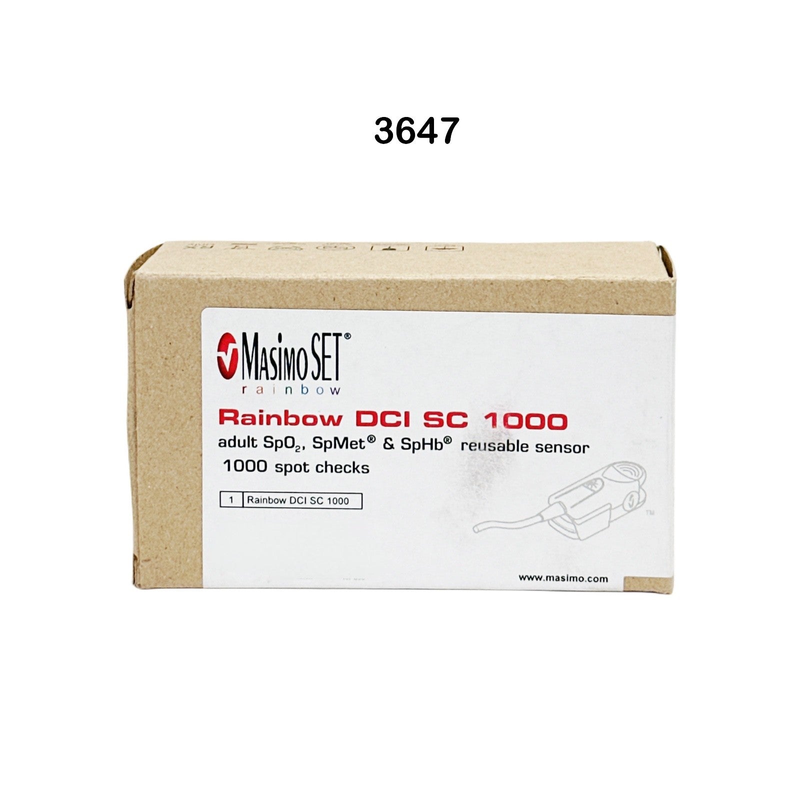MASIMO 3647 Rainbow DCI SC 1000 reusable sensor 1000 spot checks