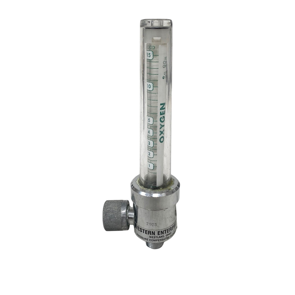 Western Enterprises Slim-Line Oxygen Flowmeter 0-15 LPM Medical Thorpe Tube O2