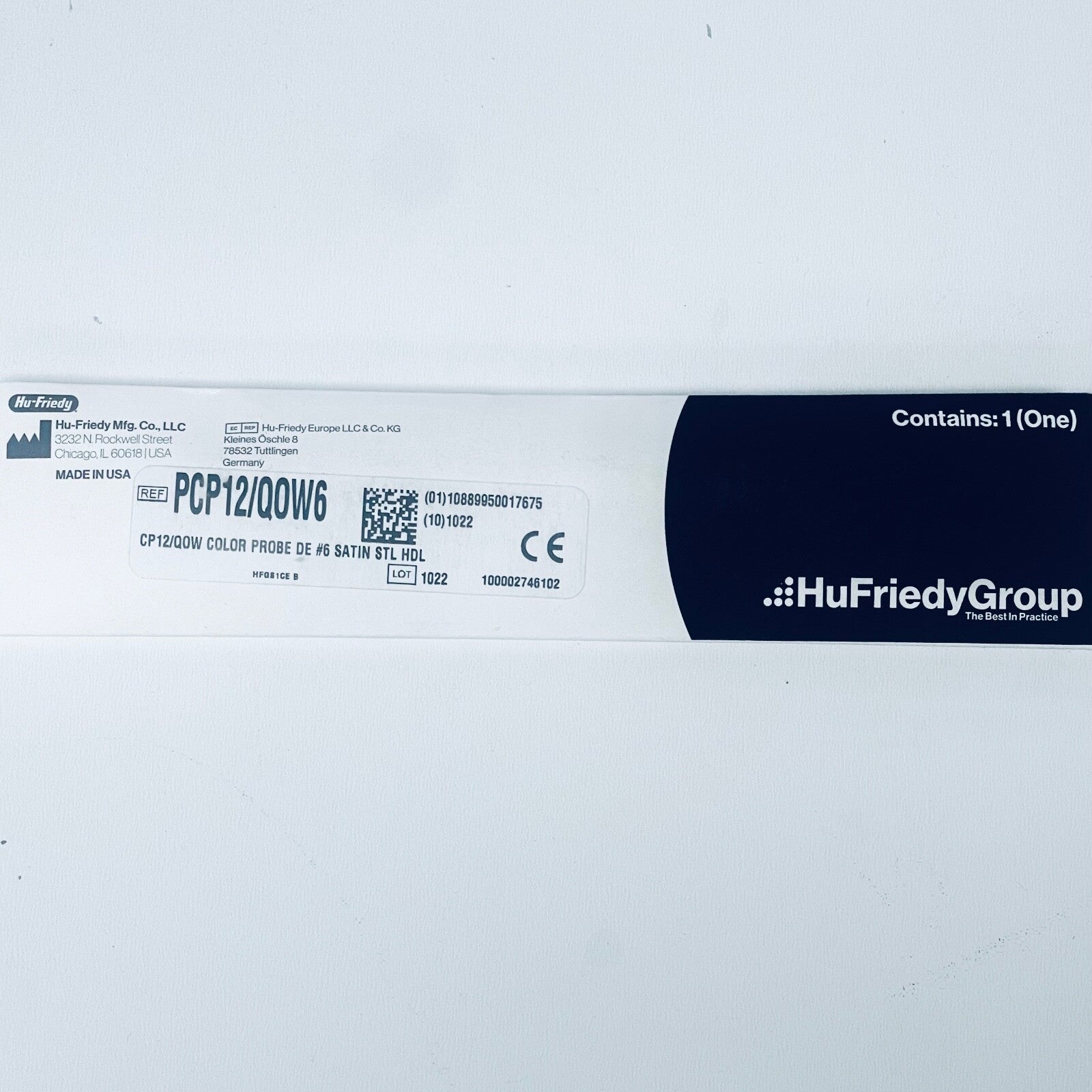 Hu-Friedy REF PCP12/QOW6  CP-12/QOW Color Probe #6 Satin STL HDL