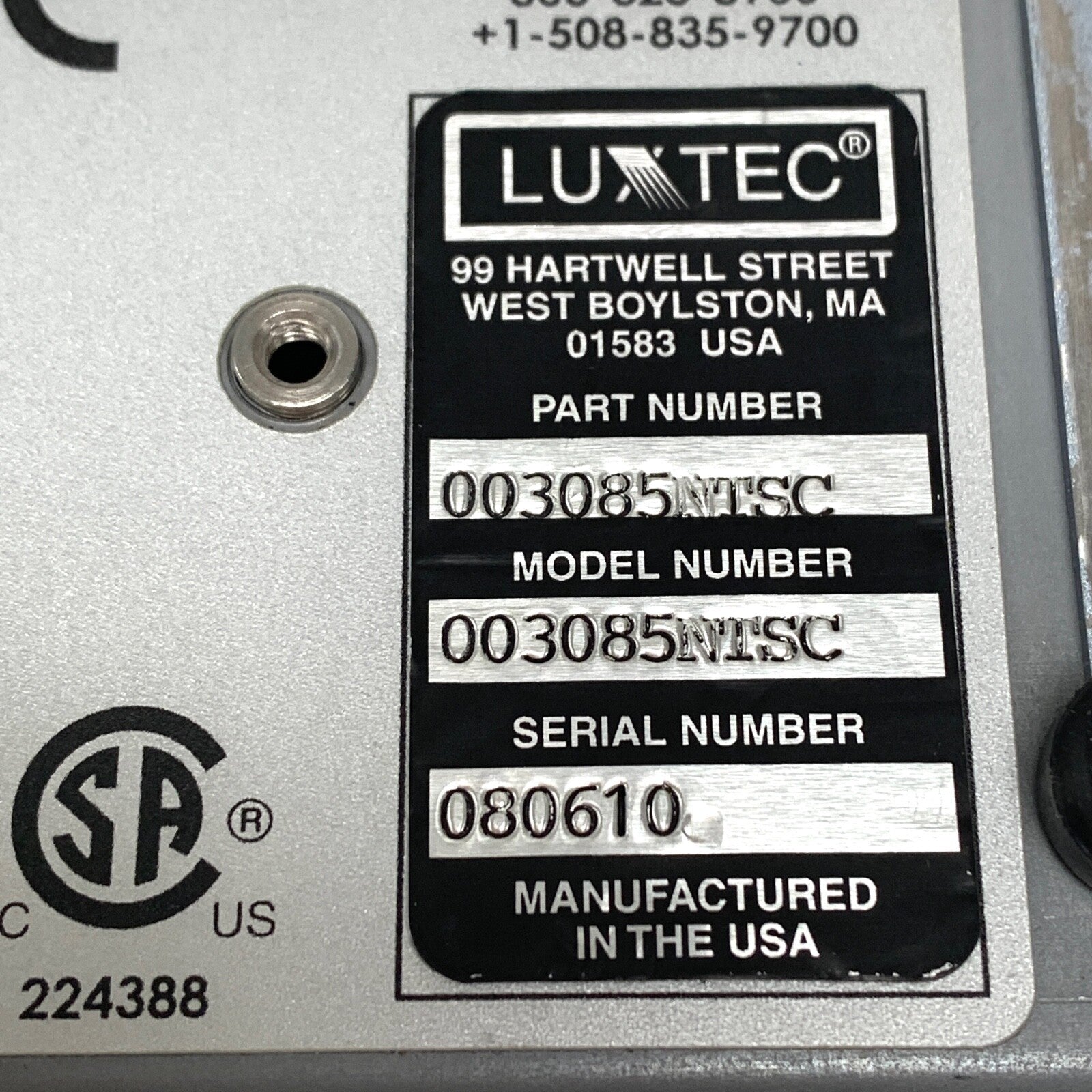 Luxtec DLX 3085-NTSC Camera Processor