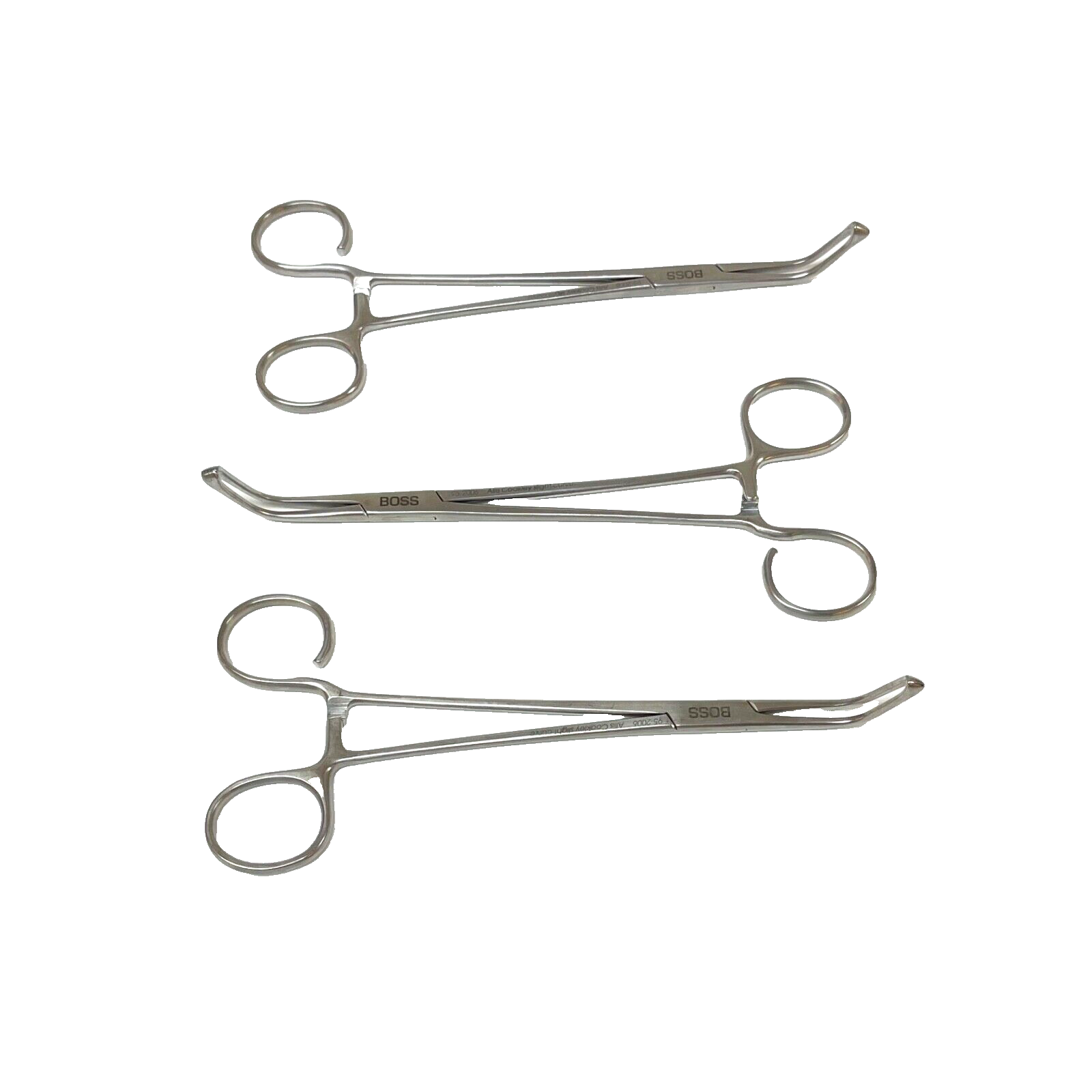 BOSS SURGICAL 95-2006 Allis Coakley Tonsil Forceps Strong Curve ( LOT OF 3 )