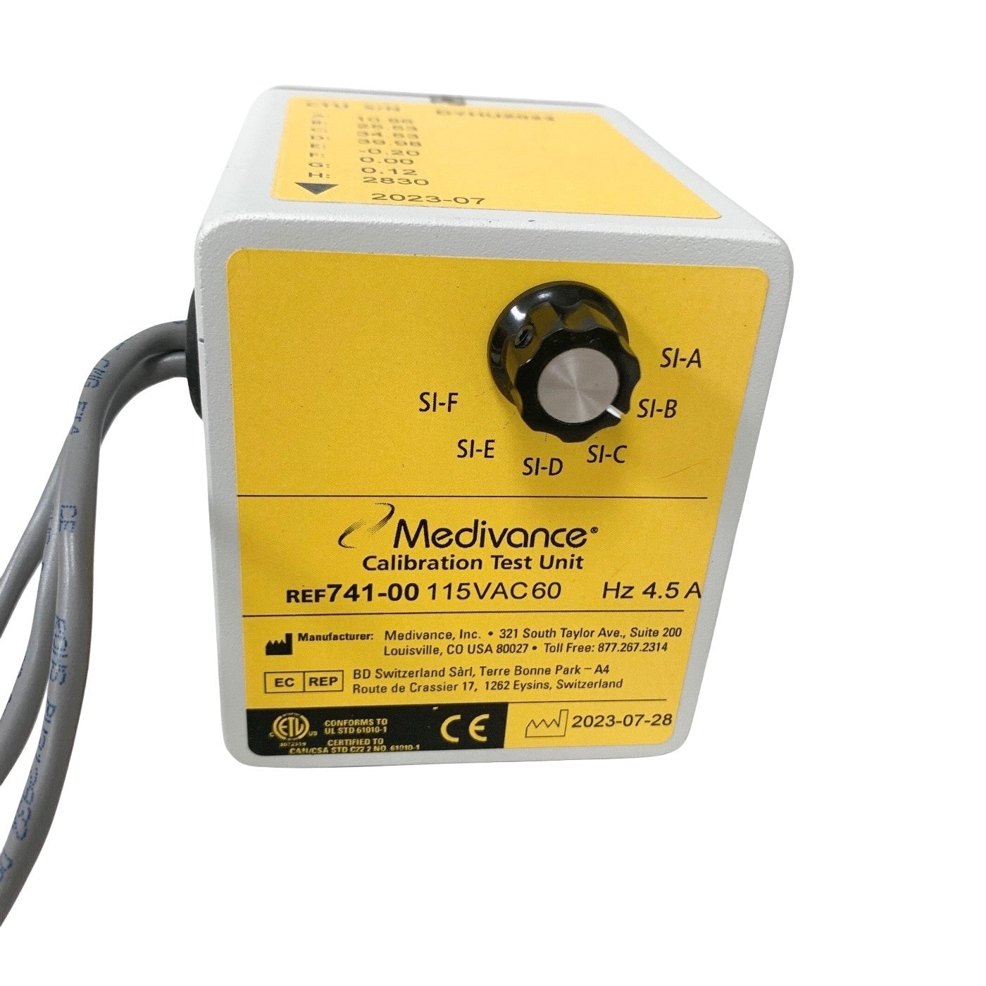 Medivance REF 741-00, Calibration Test Unit CTU | 115VAC 4.5A