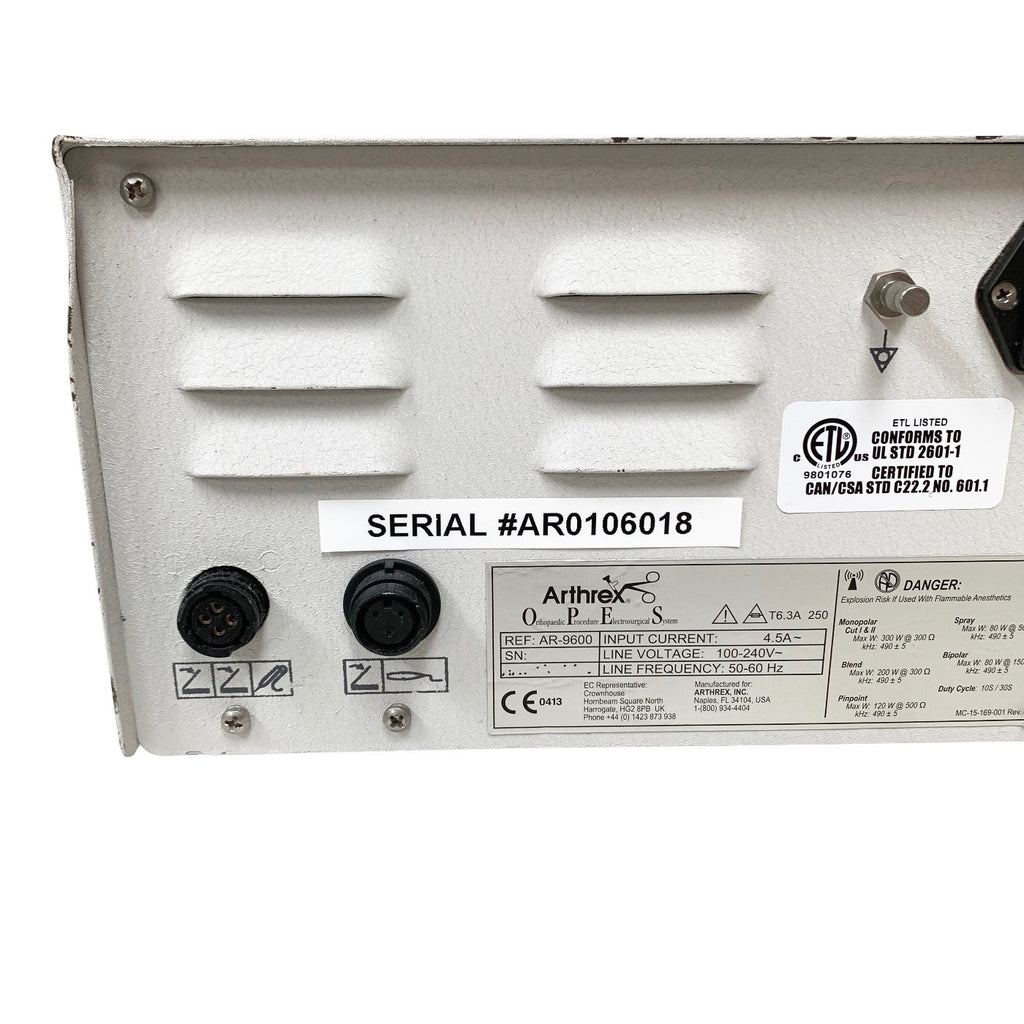 Arthrex Ref AR-9600, OPES Orthopedic Procedure Electrosurgical System