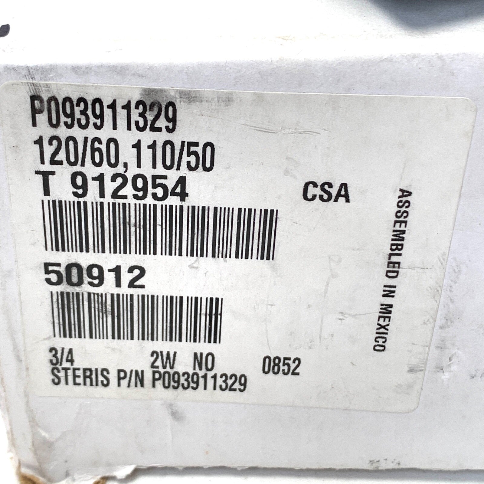 STERIS REF P093911329, AIR SOLENOID VALVE, 3/4 IN, 120 V