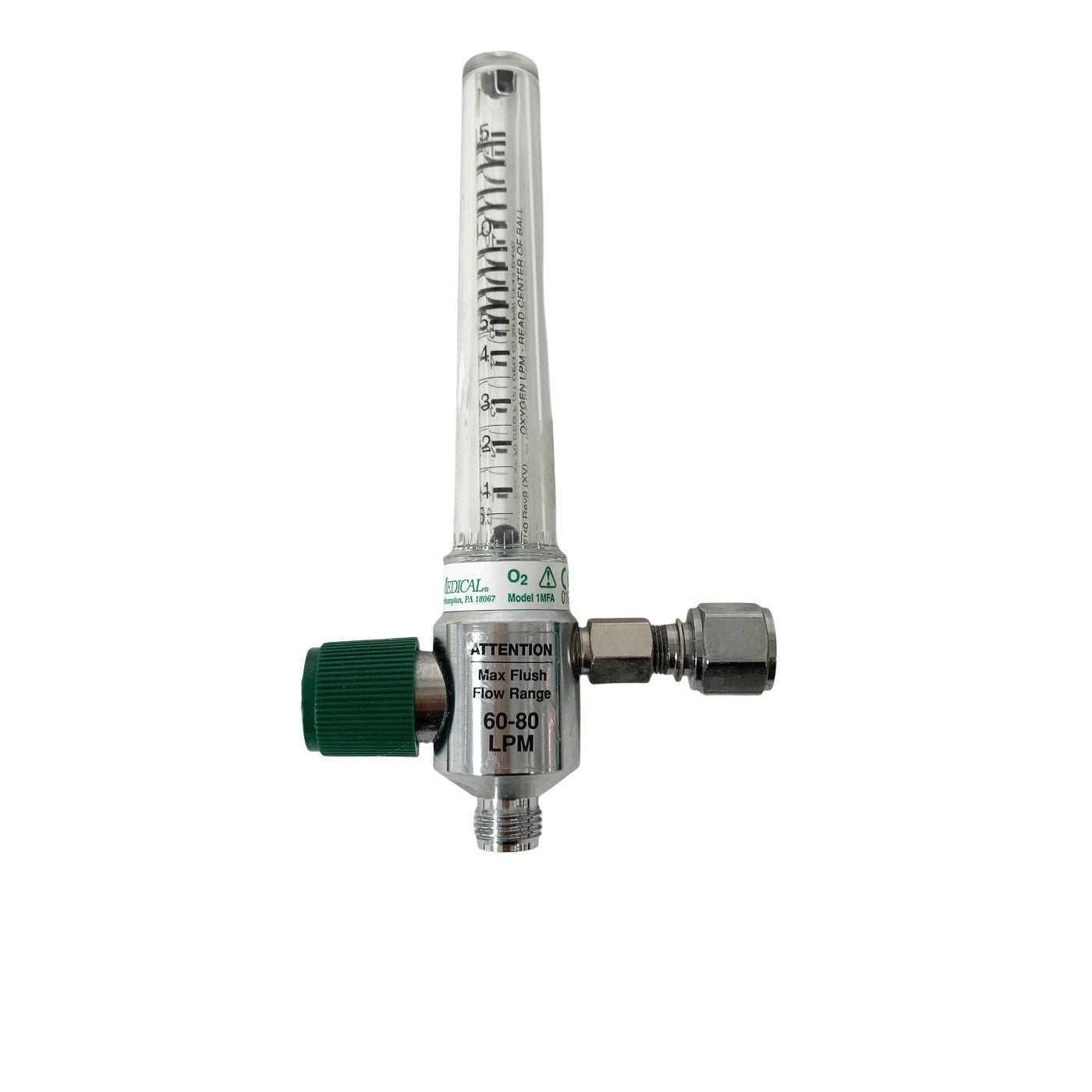 PRECISION MEDICAL REF PM5900, Oxygen Monitor 60-80 LPM Flow Meter & O2 Sensor