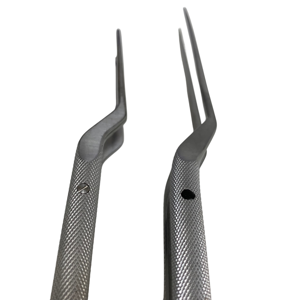 V. Mueller Rhoton Bayonet Bipolar Forceps set of 2 pieces. 8inch and 10inch
