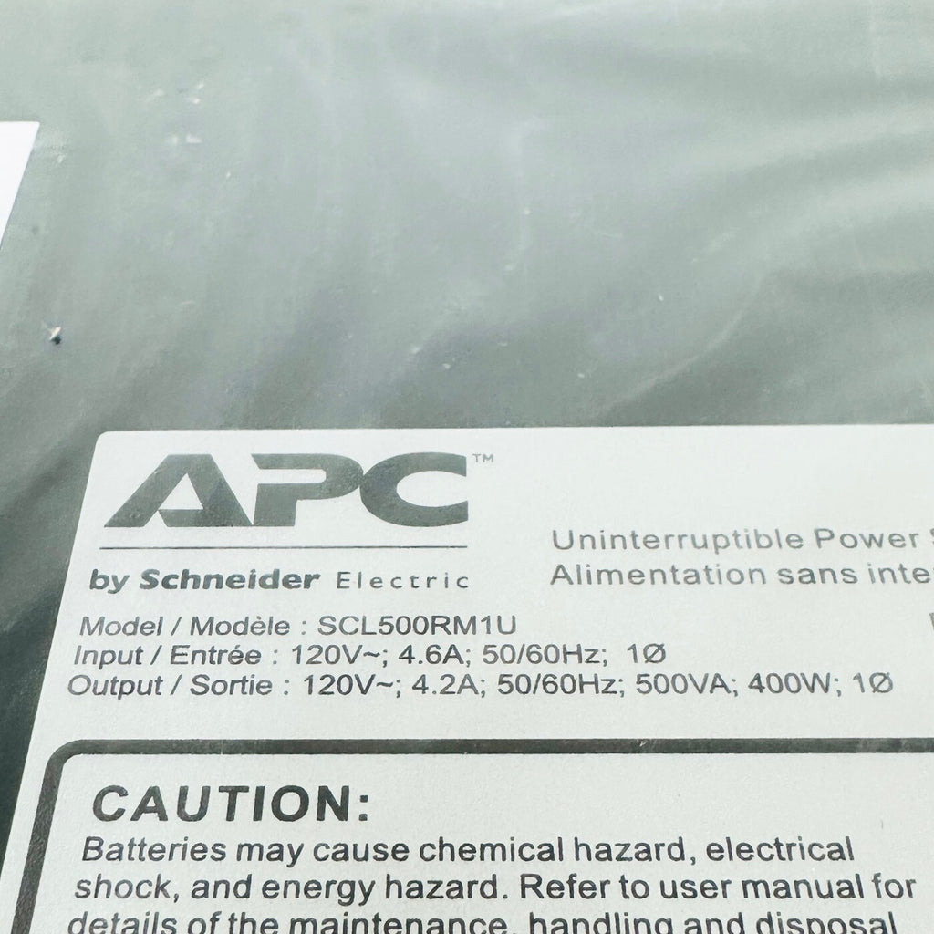 APC SCL500RM1U Smart UPS W/ Battery Uninterruptible Power Supply