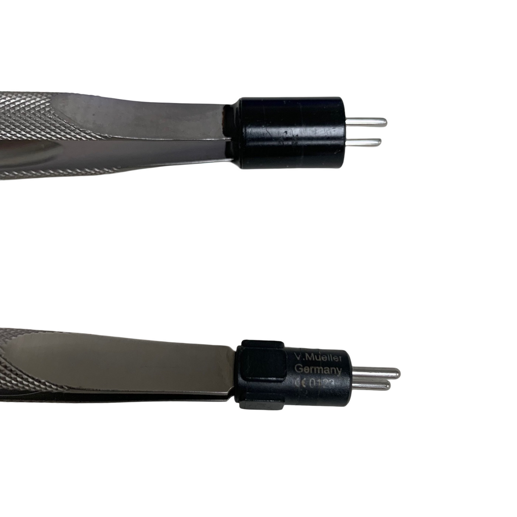 V. Mueller Rhoton Bayonet Bipolar Forceps set of 2 pieces. 8inch and 10inch