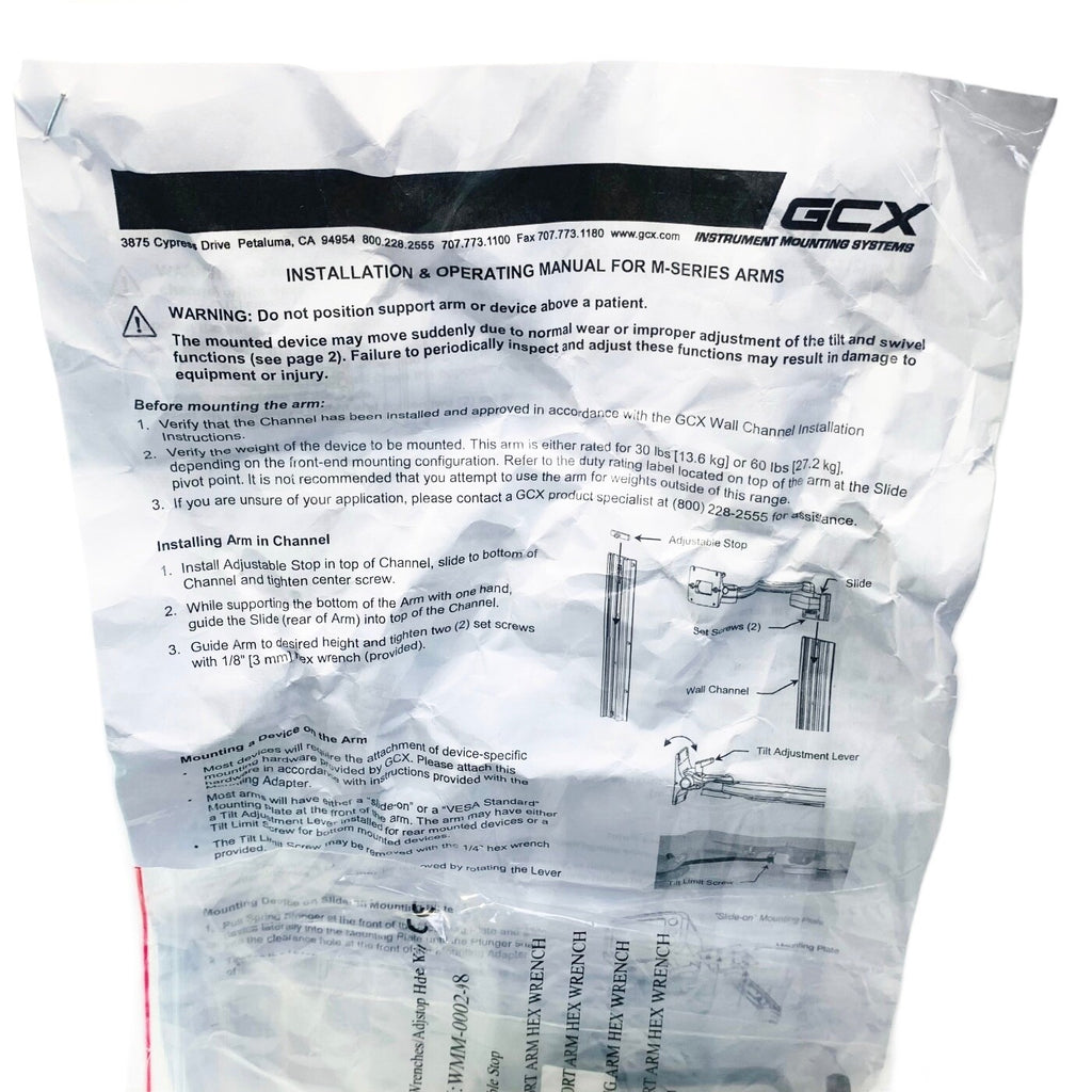 GCX M Series WMM-0001-01B, 10”/25..4cm Pivot Arm w/ Accessory