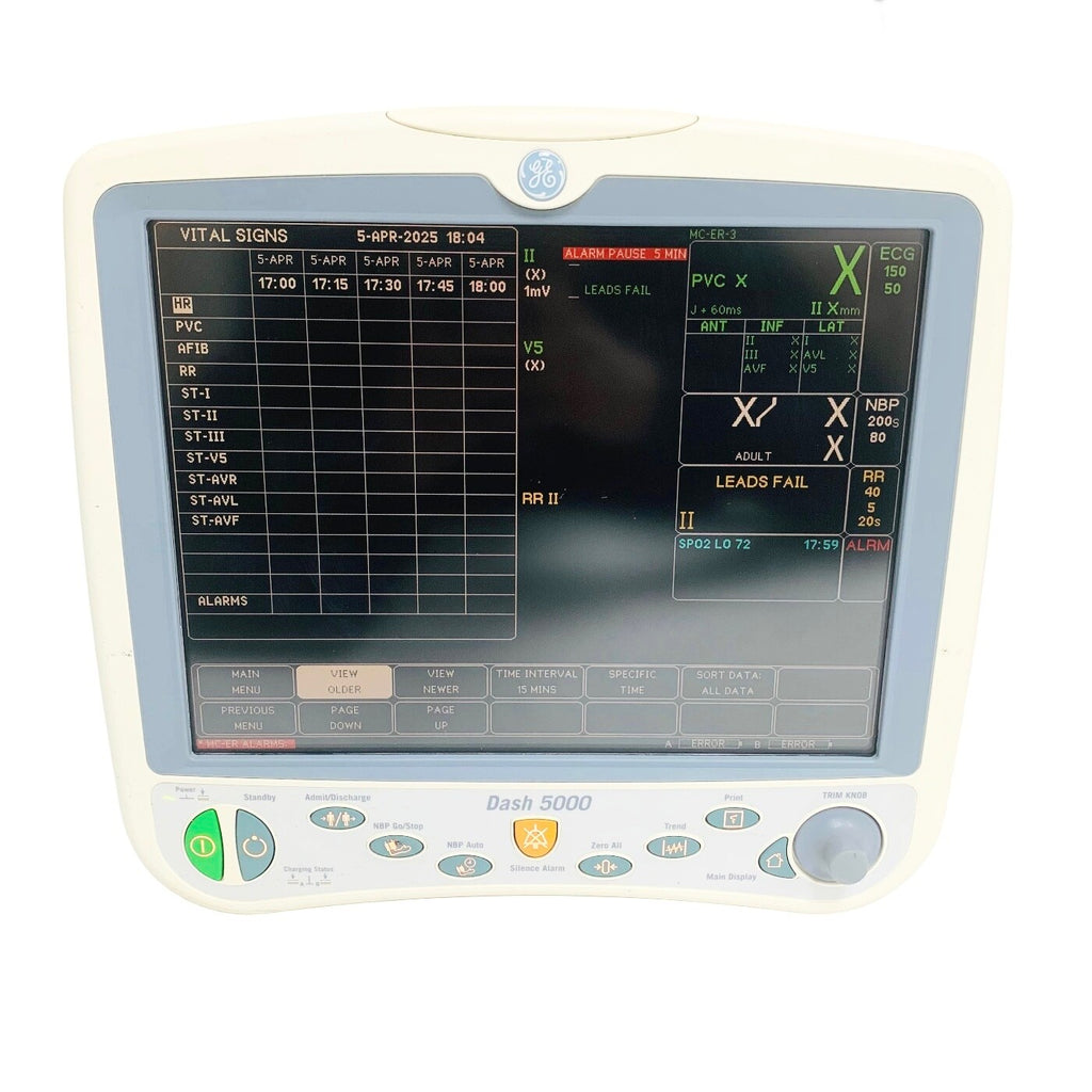 GE Dash 5000 Patient Monitor w/ ECG, SpO2, NBP, Co2,Temp, and Printer
