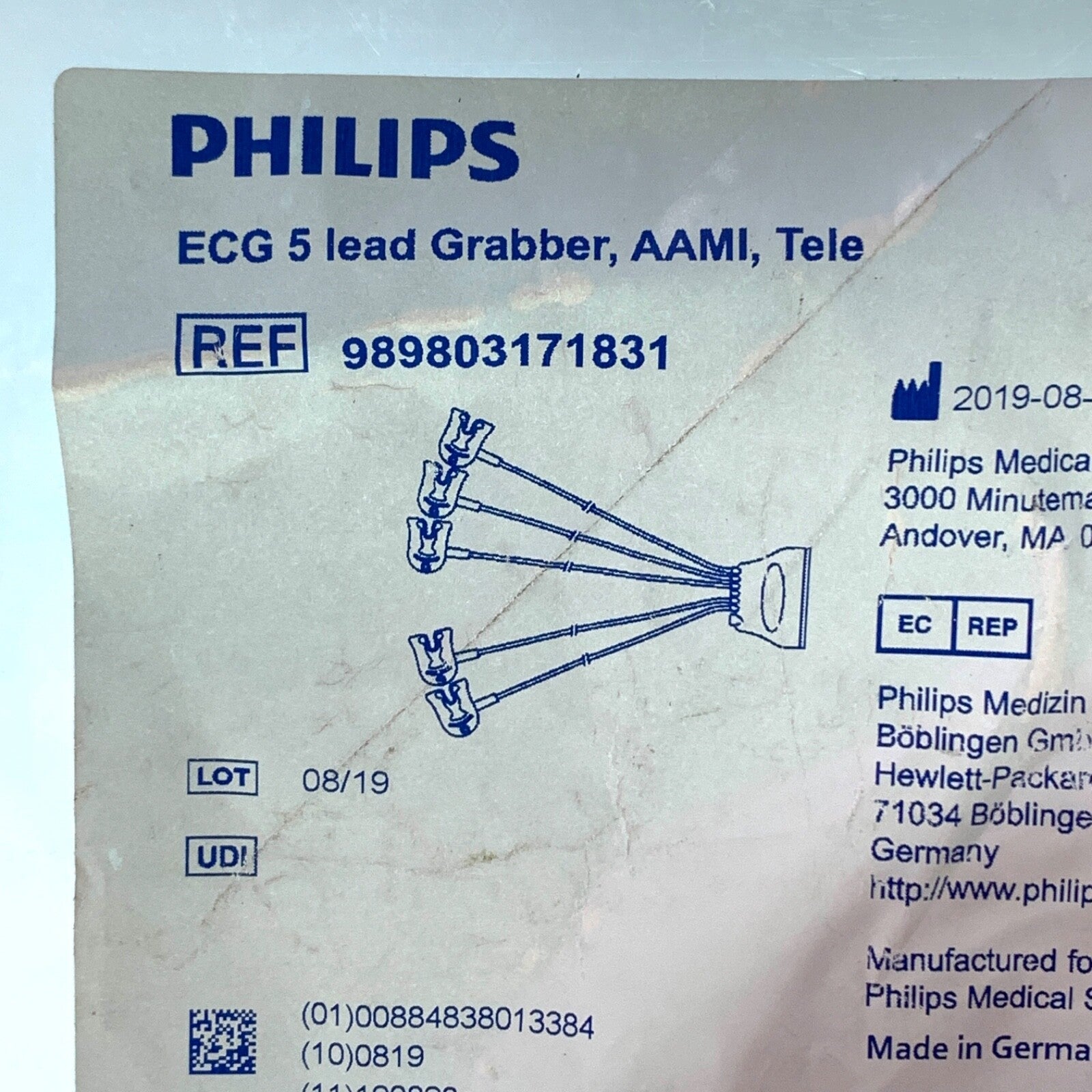 PHILIPS REF 989803171831, ECG 5 Lead Grabber, AAMI