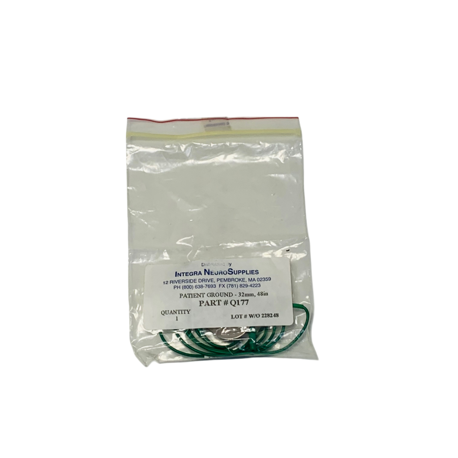 Integra NeuroSupplies REF Q177,  GROUND PLATE ELECTRODE, 32MM