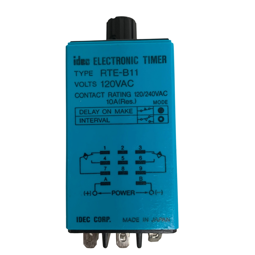 Idec RTE-B11 Analog Timer Relay, 120VAC Contact Rating 120/240VAC 10A 0-60 Sec