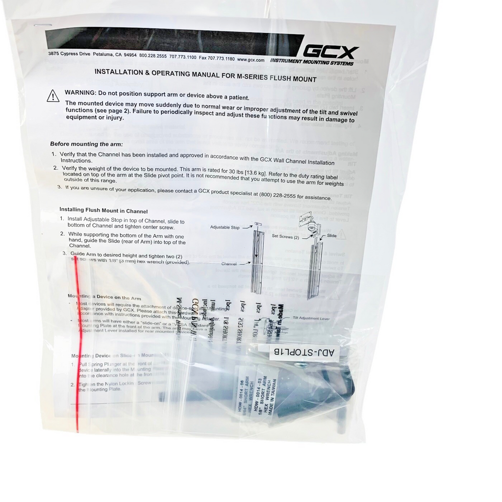 GCX FLP-0009-04C, M Series Flush Mount Flat Panel Displays, WC-0002-07 Seismic