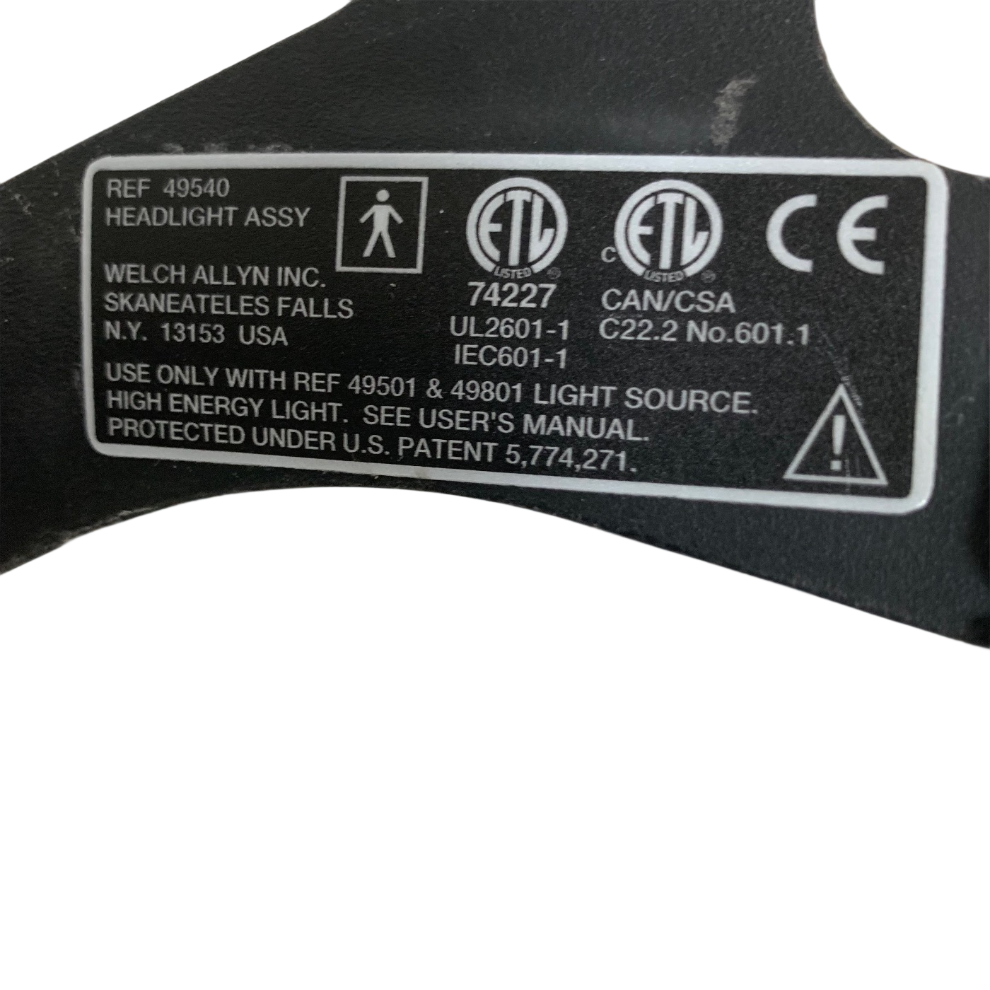 Welch Allyn 49540 Headlight Assembly with 49543 Cable