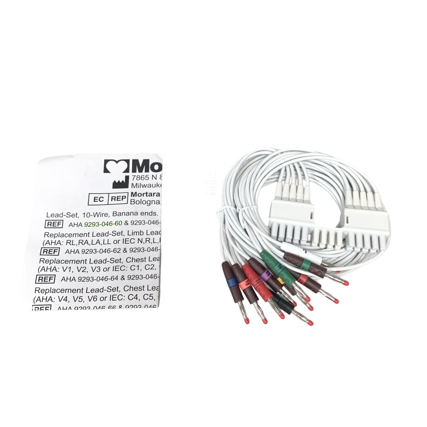 NEW Mortara 9293-046-60, 10-Lead ECG EKG Leadwire Set Banana Ends