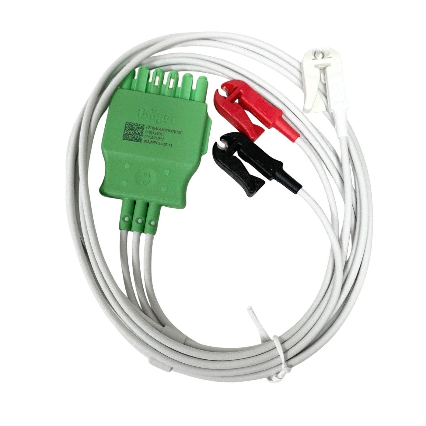 Drager REF MP03402, ECG 3-Lead single-pin AHA, 1m