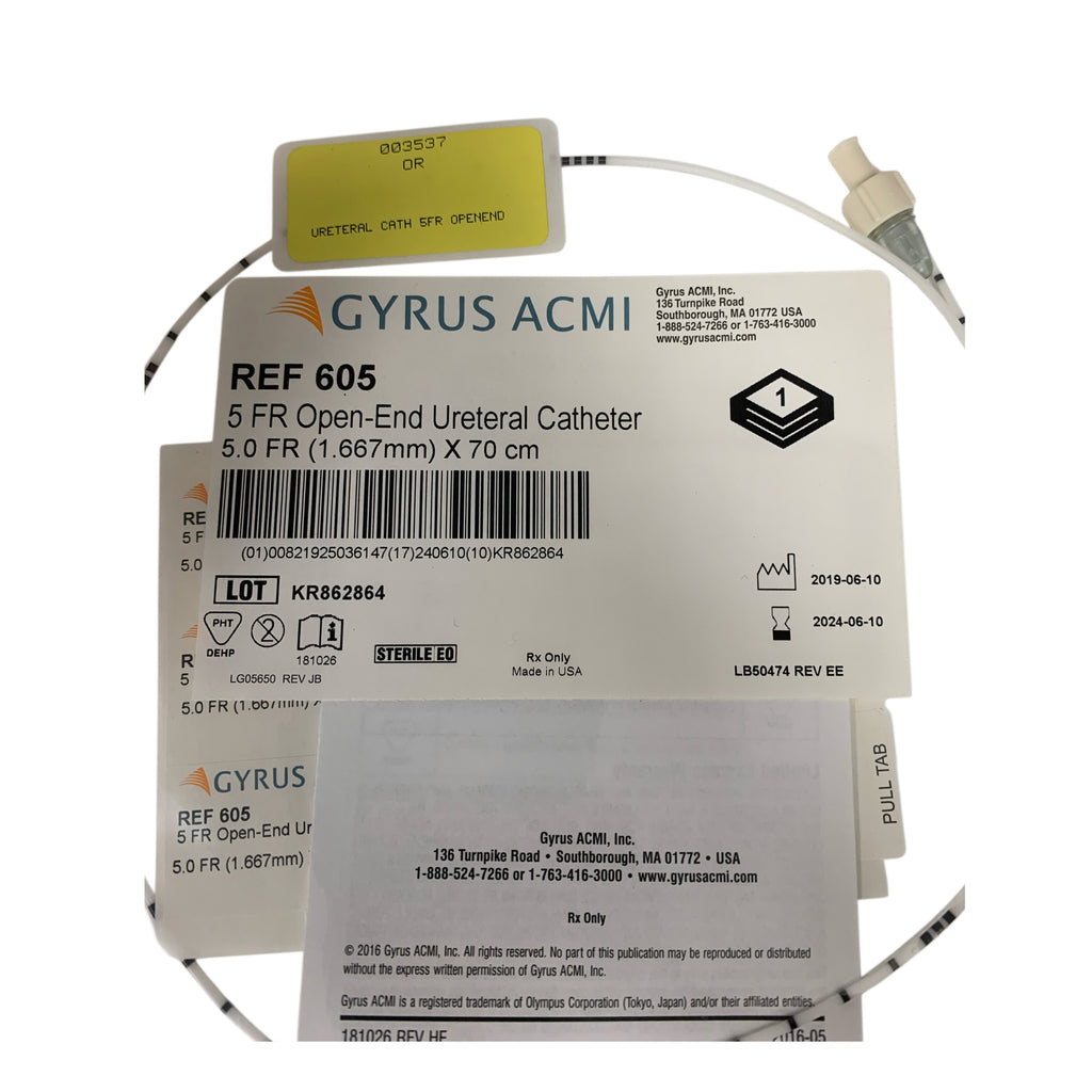 GYRUS ACMI 605 5 FR Open End Ureteral Catheter 5.0 FR 1.667mm X 70 cm Exp 2024 06
