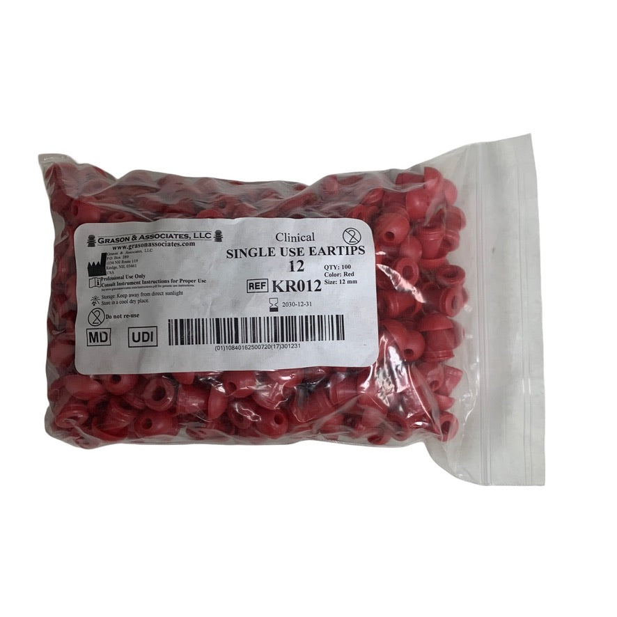 GRASON AND ASSOCIATES LLC KR012 Clinical Single Use Eartips 12 mm Pack Of 100 Pcs Exp 2030 12