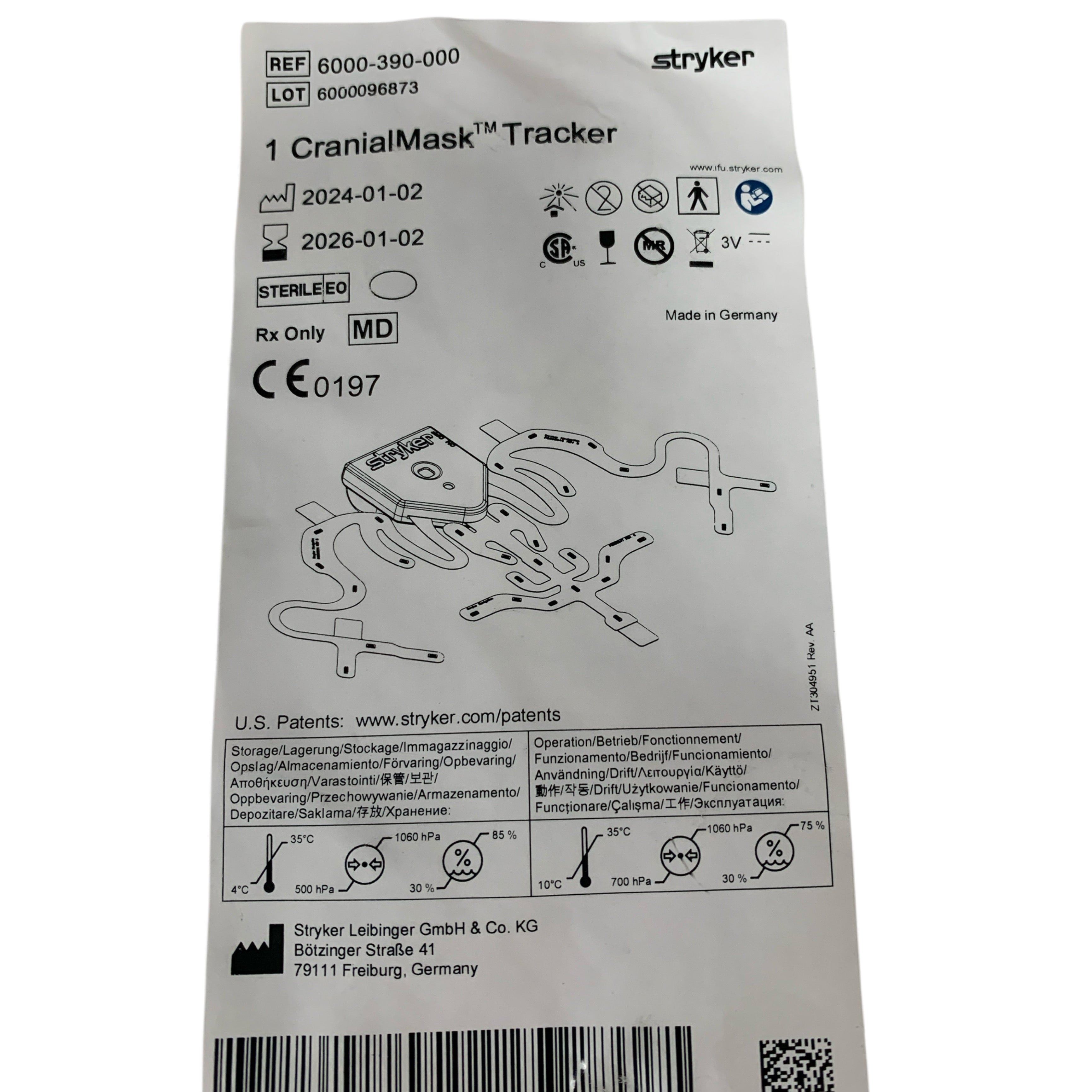 STRYKER REF 6000-390-000 CranialMask Tracker, Exp.2026/01