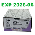 ETHICON REF J527H Coated VICRYL Violet Braided Suture 3-0, SH 26mm Needle, 36" (90 cm), Box of 36, Exp.2028/06