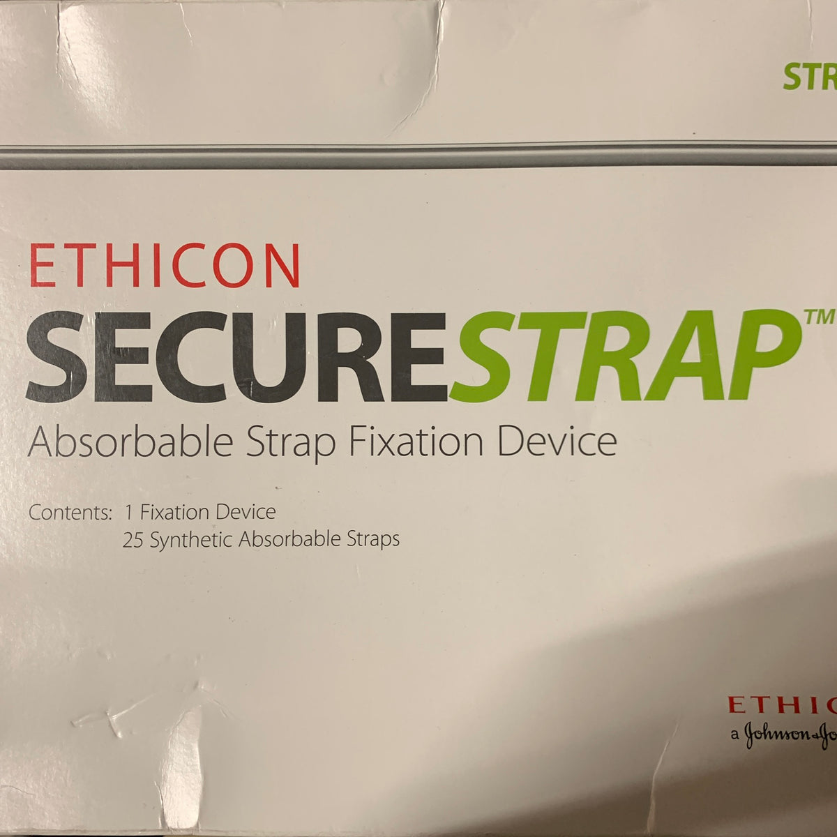 ETHICON STRAP25 Securestrap Absorbable Strap Fixation Device 25 Synthetic Absorbable Straps EXP 2021 06