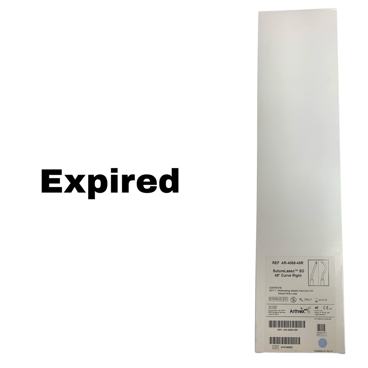 ARTHREX AR-4068-45R SutureLasso SD 45 Degree Curve Right EXP 2019 06