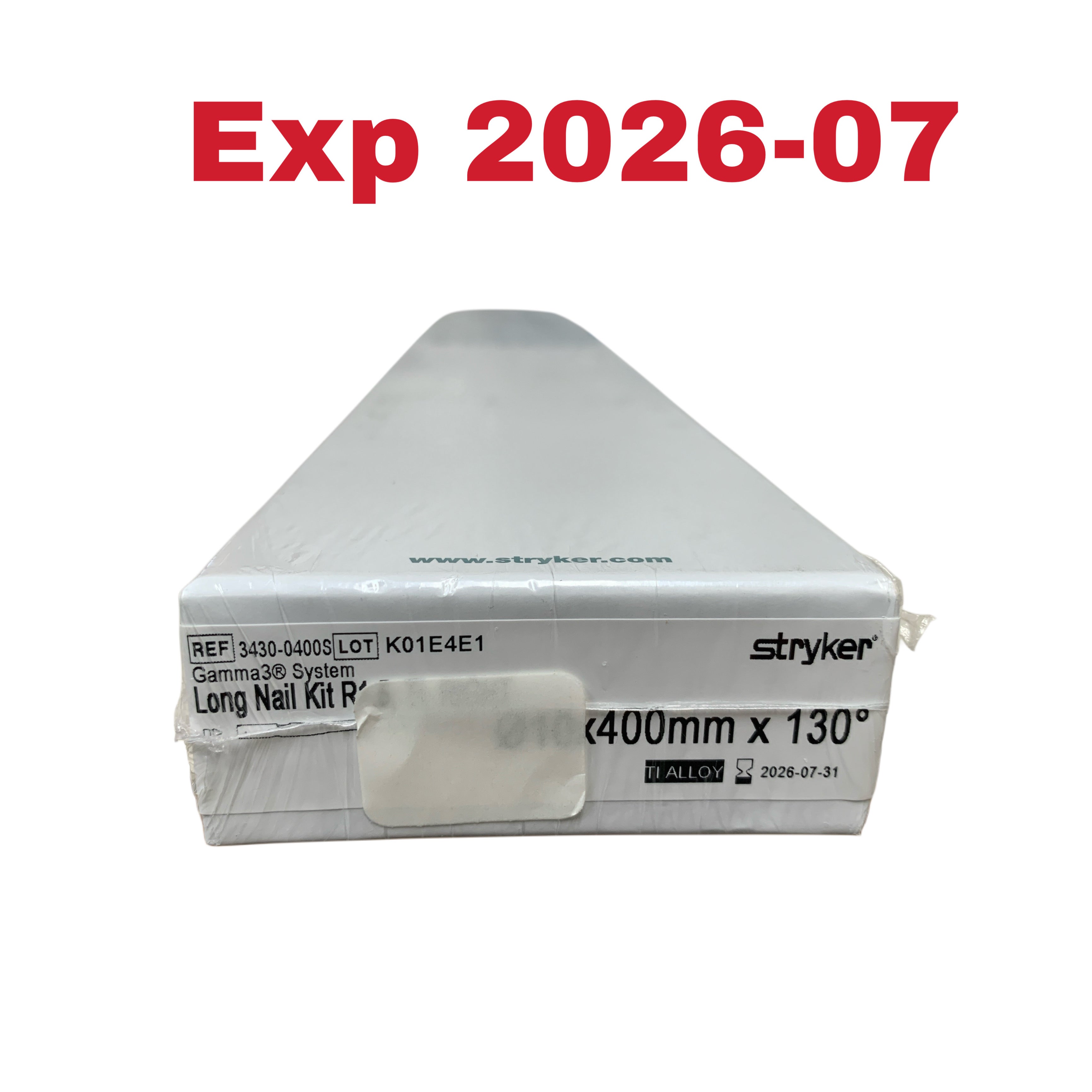 STRYKER 3430-0400S Gamma3 System Long Nail Kit R1.5 Ti Right 10x400mm x 130 Exp 2026 07