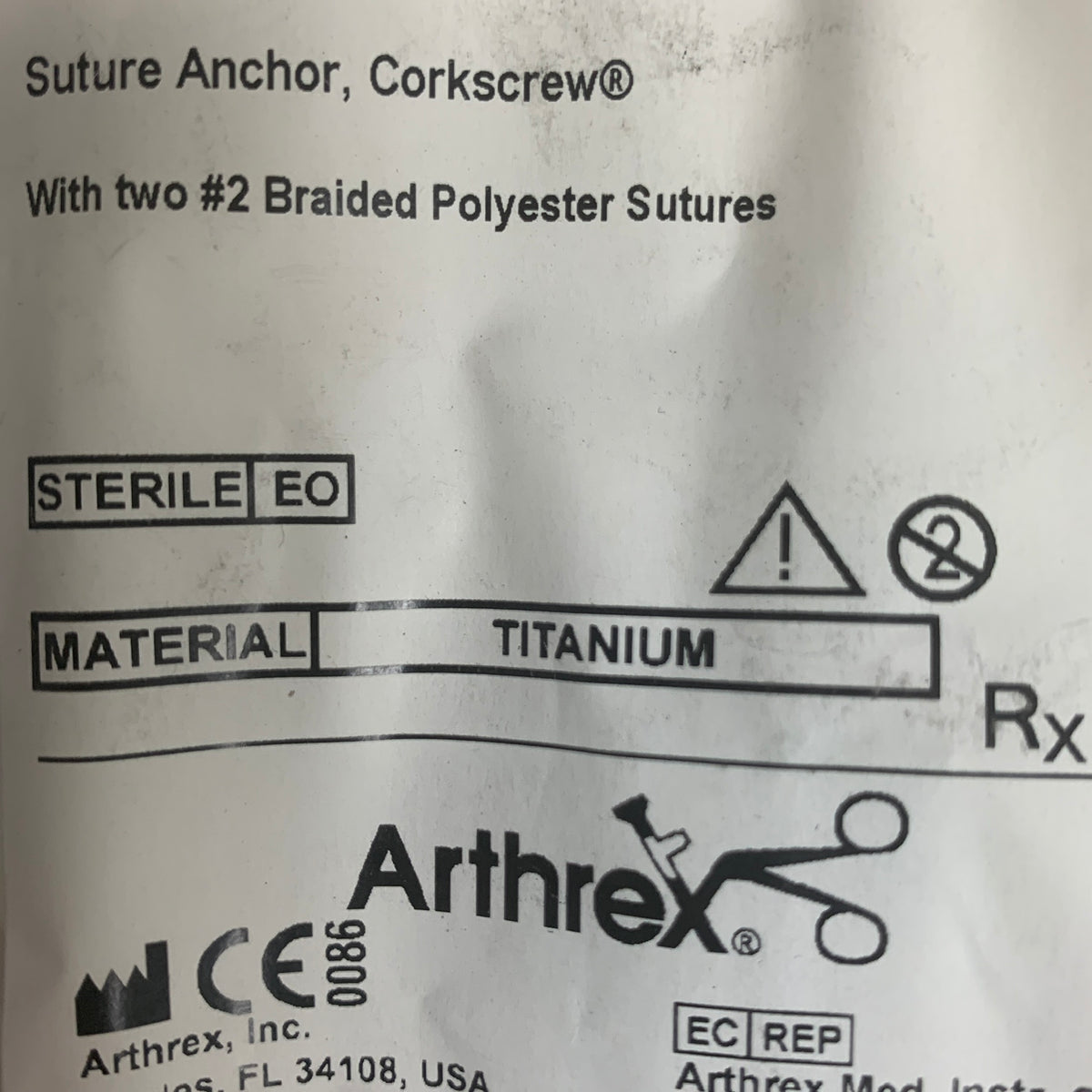 ARTHREX AR-1920S Titanium Corkscrew Suture Anchor 5x15.5mm, EXP 2019-12