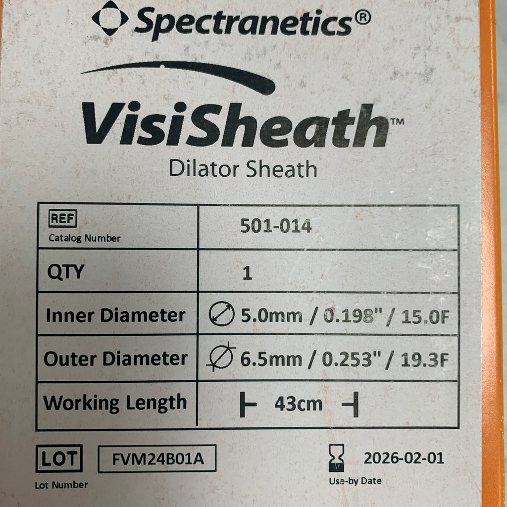 SPECTRANETICS 501-014 VisiSheath Dilator Sheath 15.0F 43cm EXP 2026 02