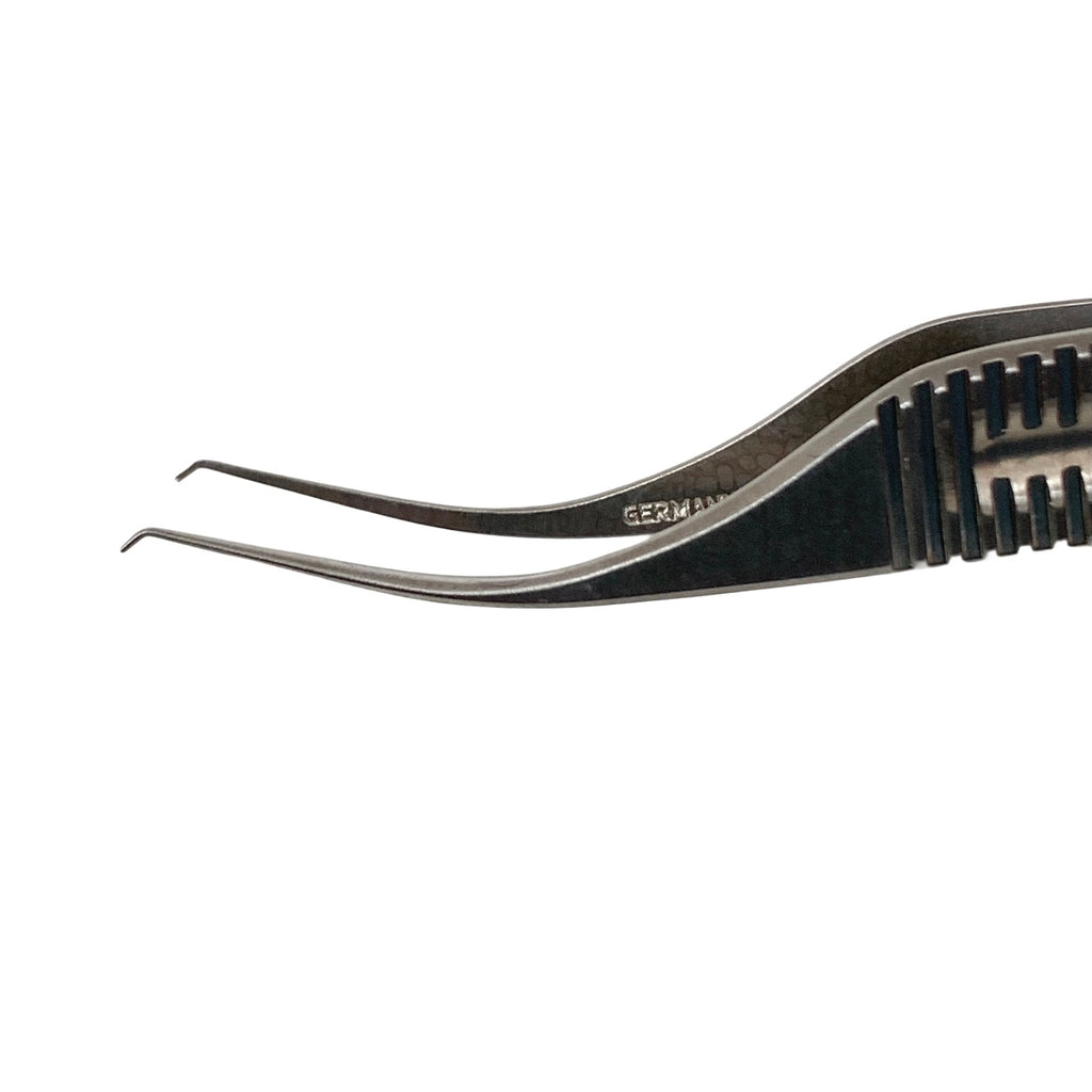 AMBLER REF 2240E Troutman-Barraquer colibri corneal forceps 2 7/8'',0.12mm 1x2 teeth set at 45º, flat handle