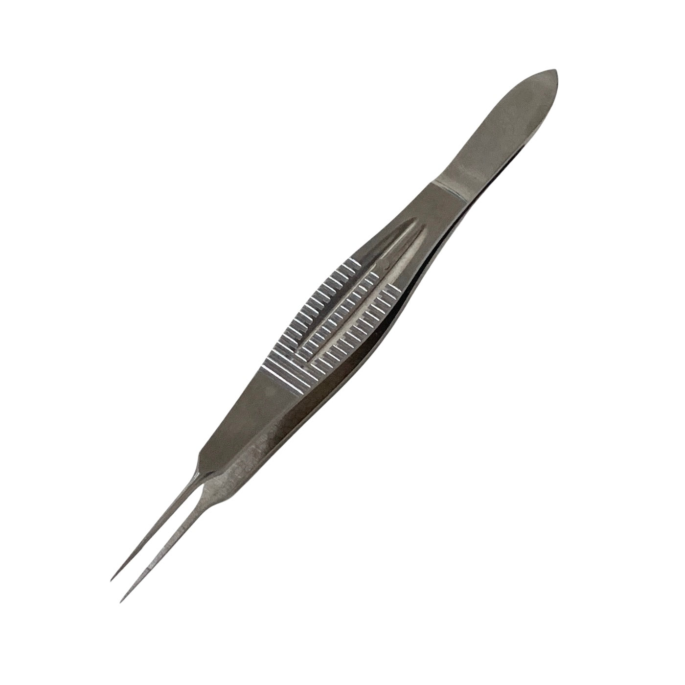 AMBLER REF 2252E Castroviejo suturing forceps 4 3/8'',straight shafts, 0.12mm 1x2 teeth, 5.5mm tying platforms, wide serrated flat handle