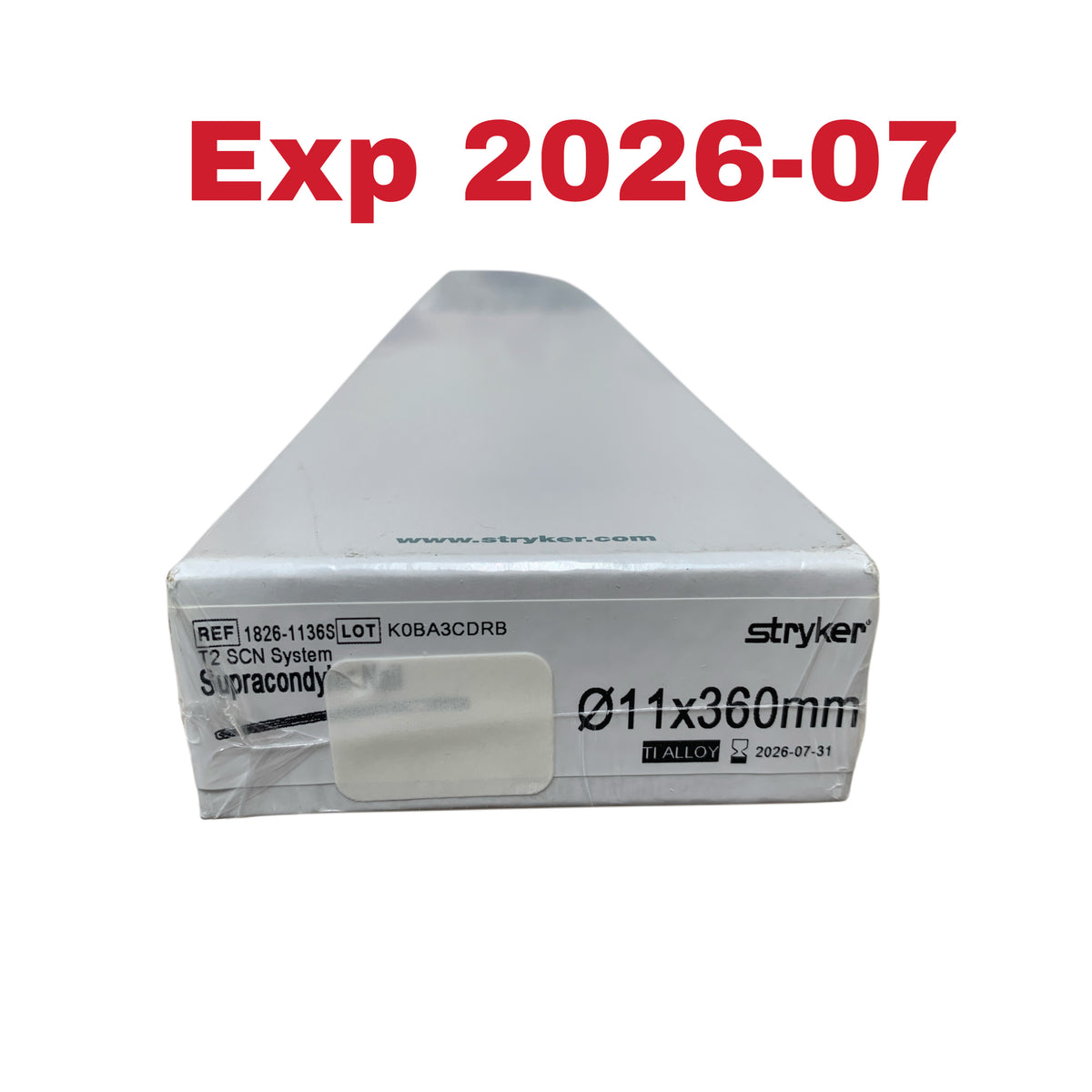 STRYKER 1826-1136S T2 SCN System Supracondylar Nail 11x360mm Exp 2026 07