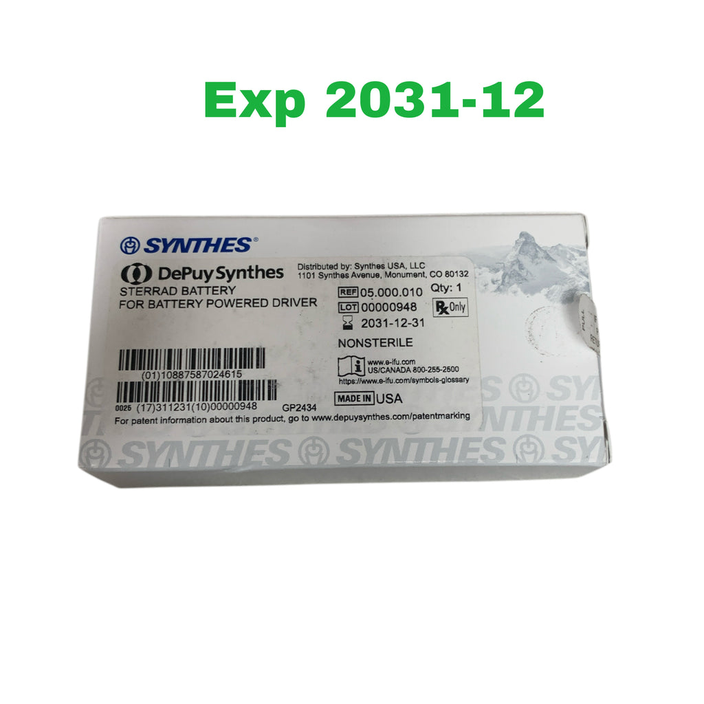 DEPUY SYNTHES 05.000.010 STERRAD BATTERY FOR BATTERY POWERED DRIVER Exp 2031 12