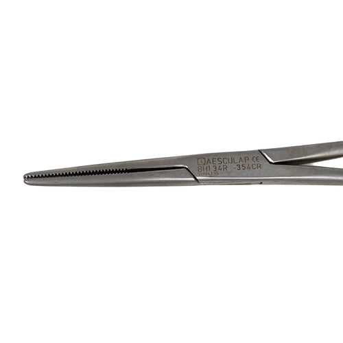 Aesculap Ref BH134R, Hemostatic Forceps, straight, 140 mm (5 1/2")