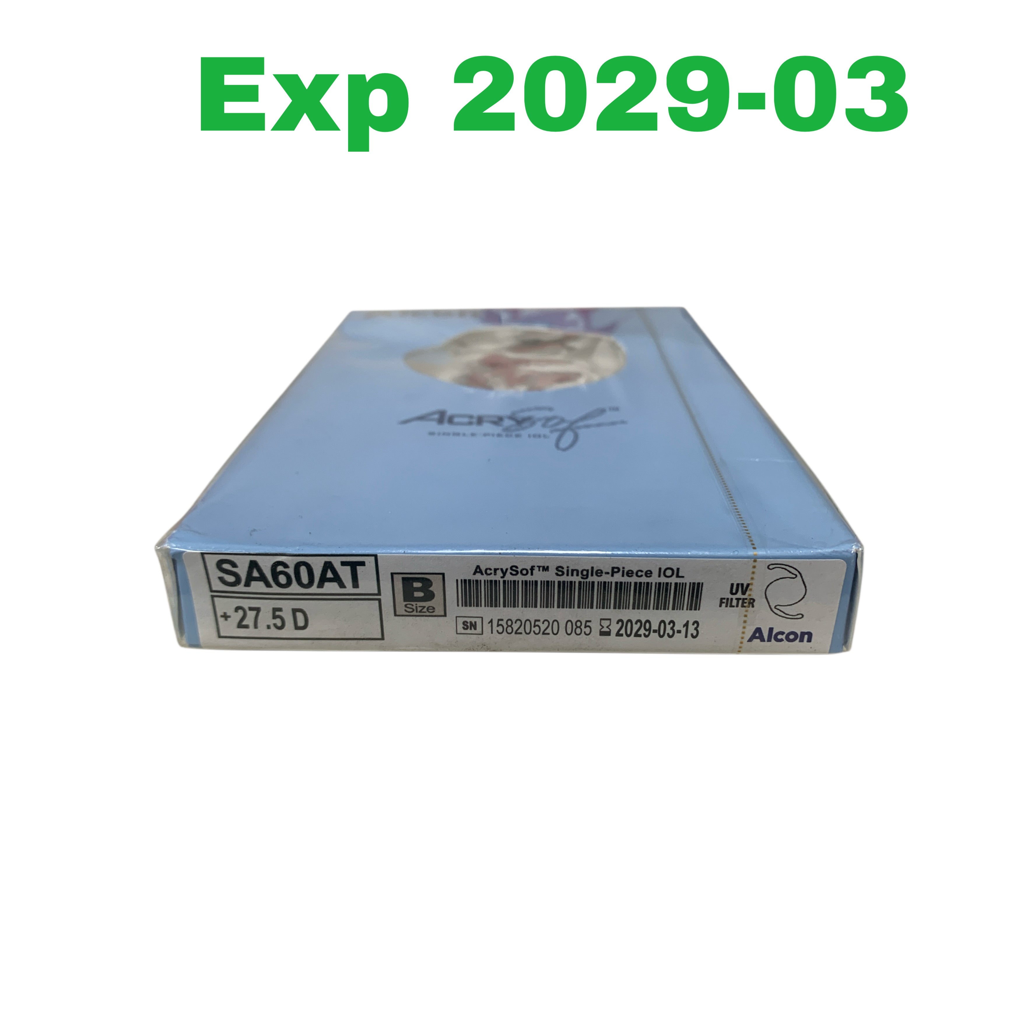 ALCON SA60AT +27.5 D, B Size ,AcrySof Single-Piece IOL EXP 2029-03
