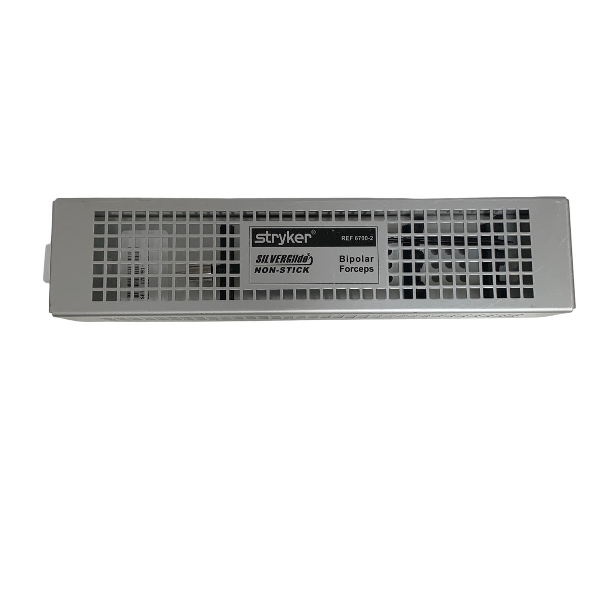 STRYKER 6700-02 Sterilization Container with 6720-220-012 Precision Bipolar Forceps 1.2 mm